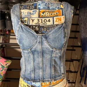 Forever 21 Denim Bustier Top